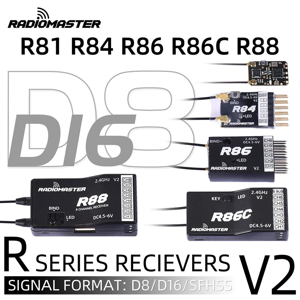 RadioMaster R81 R84 R86 R86C R88 V2, 2.4GHz, 1km ̻ SBUS  ű ȣȯ, FrSky D8 TX16S , RC  RSSI